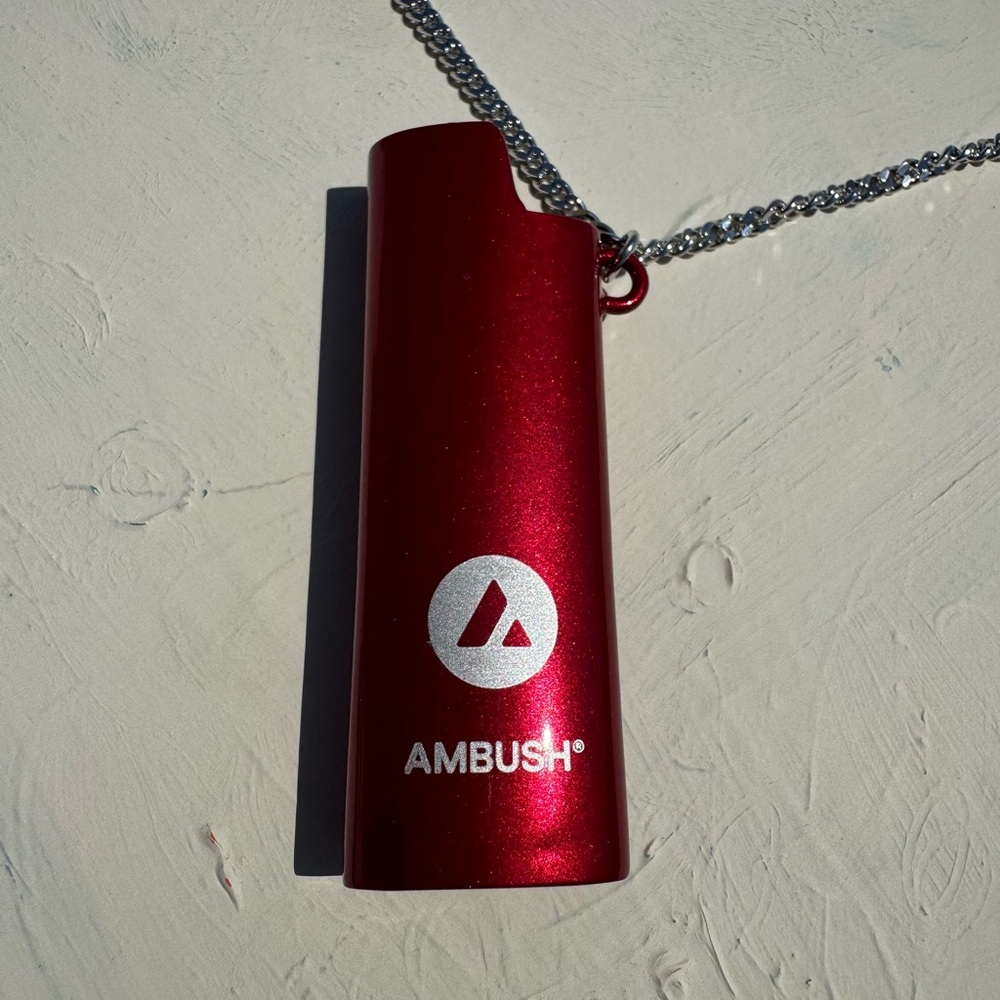 AMBUSH Red Metallic Lighter Case Pendant